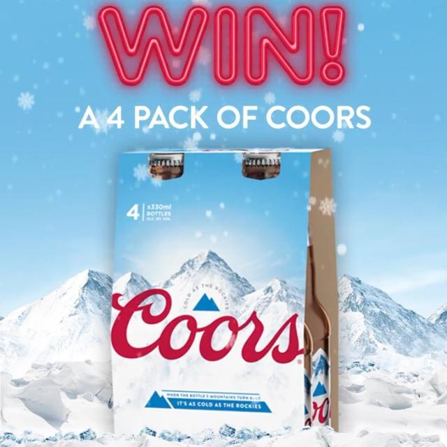 12 Days of Coorsmas starts today! 🎁 With 12 giveaways for the first 12 weekdays of December! 🎄 

WIN a 4 pack of Coors! 🍺

To enter, Like this post, Follow our page and tag a friend (18+) in the comments below!

#Coors #12DaysOfCoorsmas #CoorsFresh #Christmas

T&Cs apply: 18+, GB only. Promotional period runs 01.12.22 – 16.12.22 between 12:00 to 12:00 on the following day (12 days total, excluding weekends). 1 entry per Instagram account. Daily prize is as detailed on each giveaway post. 4 prizes to win, 1 prize per person across whole promotional period. Full T&Cs and prize list here: linktr.ee/CoorsBeer

Please Drink Responsibly.